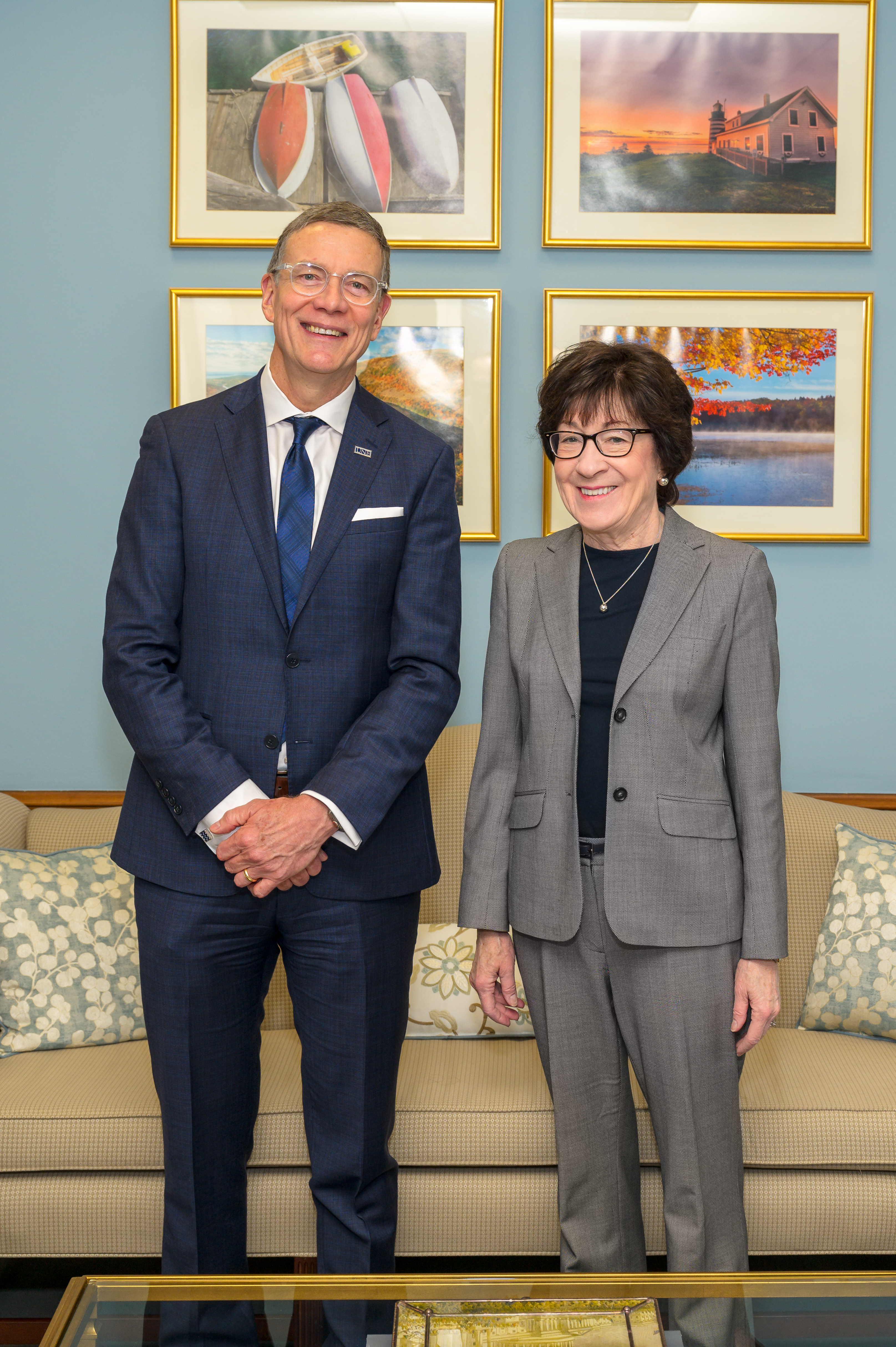 Senator Collins with UNE President James Herbert